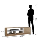 Spanish MDF White and Beige Tv Unit - 120 × 30 × 36 cm