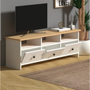 Spanish MDF White and Beige Tv Unit - 130 × 32 × 55 cm