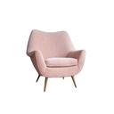 Beech Wood and Velvet Arm Chair - Pink