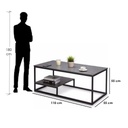 Steel Coffee Table Black - 55x55x110 cm