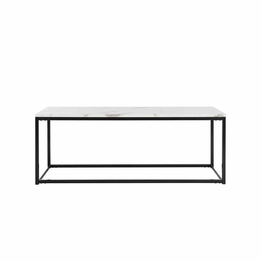 Steel Coffee Table Black and White - 100x60x45 cm