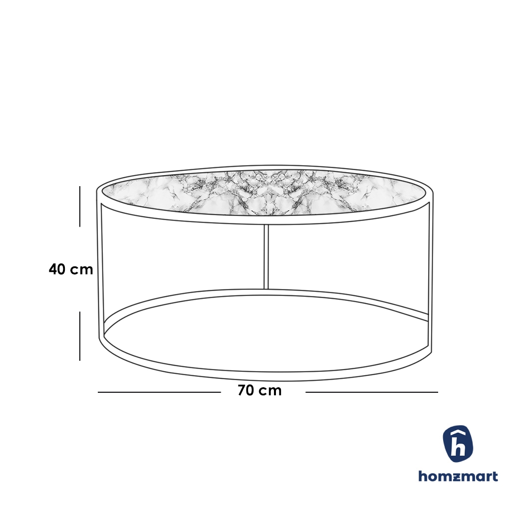 Steel Coffee Table Gold - 40x70 cm