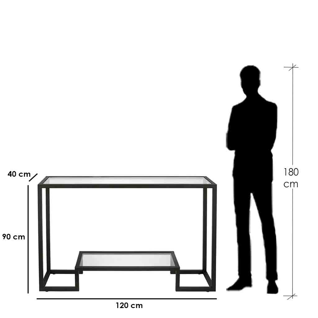 Steel Console Black - 120x40x90 cm