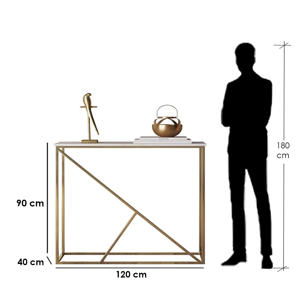 Steel Console Gold - 90x40x120 cm