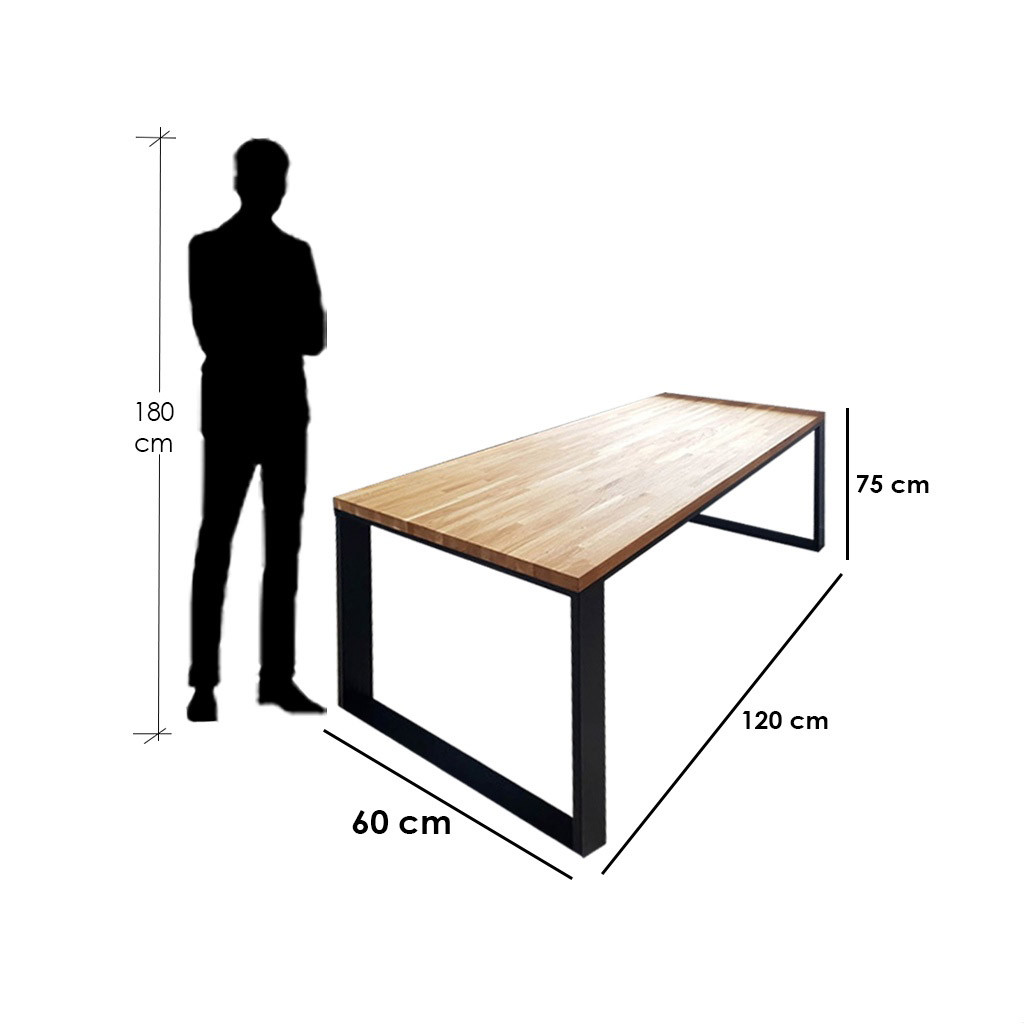 Steel Desk Black and Beige - 60×75×120 cm