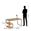 Steel Desk Black and Beige - 60×80×120 cm