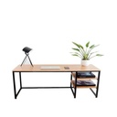 Steel Desk Black and Brown - 60×75×120 cm