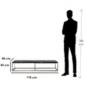 Steel Gold and Black Tv Unit - 170 × 40 × 45 cm
