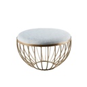 Steel Pouf - Grey and Gold