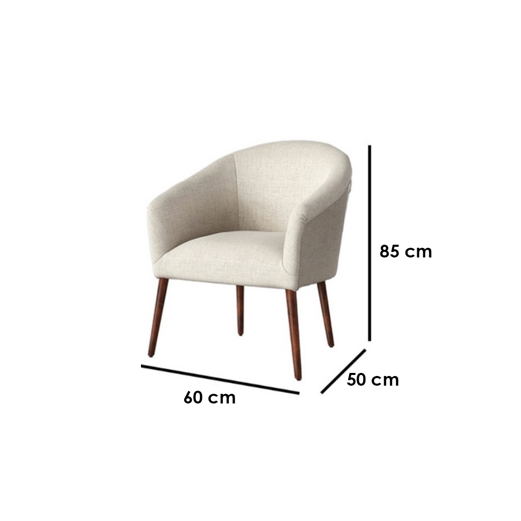 Beech Wood and Velvet Side Chair - White