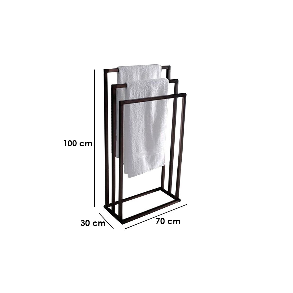 Steel Towel Rails Black - 100 × 30 × 70 cm