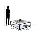 Steel and Glass Coffee Table Black - 40x90x100 cm