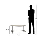 Steel and Glass Coffee Table Black- 55x90x90 cm