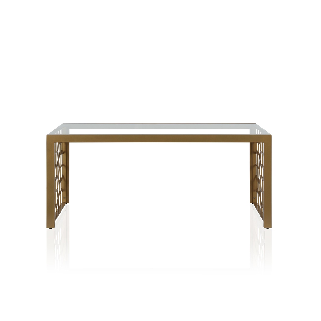 Steel and Glass Coffee Table Gold - 110x50x45 cm