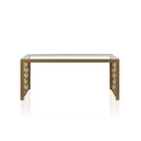 Steel and Glass Coffee Table Gold - 110x50x45 cm