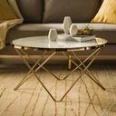 Steel and Glass Coffee Table Gold - 45x80 cm