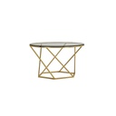 Steel and Glass Coffee Table Gold - 60x40 cm