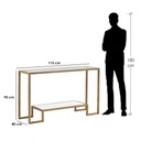 Steel and Glass Console Gold - 90x40x115 cm