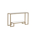 Steel and Glass Console Gold - 90x40x115 cm