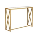 Steel and Glass Console Gold - 90x40x140 cm