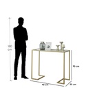 Steel and Glass Console Gold - 90x90x35 cm