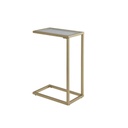 Steel and Glass Side Table Gold - 65x25x35 cm