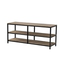 Steel and MDF Tv Unit Black and Brown - 70×40×140 cm