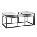 Steel and Marble Coffee Table Black - 120x50x45 cm