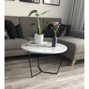 Steel and Marble Coffee Table Black and White - 45x70 cm