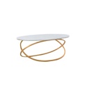 Steel and Marble Coffee Table Gold - 45x70 cm