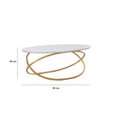 Steel and Marble Coffee Table Gold - 45x70 cm