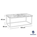 Steel and Marble Coffee Table Gold - 45x80x120 cm