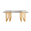 Steel and Marble Coffee Table Gold - 45x80x120 cm