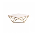 Steel and Marble Coffee Table Gold - 75x75x45 cm