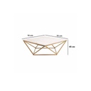 Steel and Marble Coffee Table Gold - 75x75x45 cm