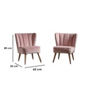 Beech wood and Velvet Side chairs Set 2 Pieces - pink