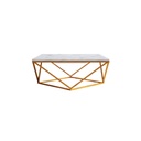 Steel and Marble Coffee Table Gold - 90x90x45 cm