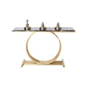 Steel and Marble Console Gold - 100x40x85 cm