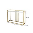 Steel and Marble Console Gold - 80x35x120 cm