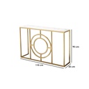 Steel and Marble Console Gold - 90x35x125 cm