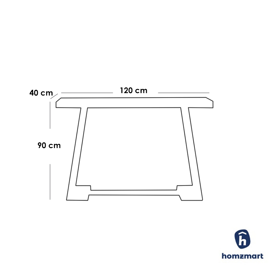 Steel and Marble Console Gold - 90x40x120 cm