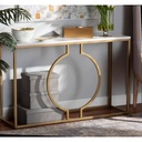 Steel and Marble Console Gold - 90x40x120 cm