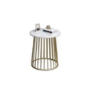 Steel and Marble Side Table Gold - 40x55 cm