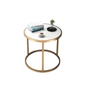 Steel and Marble Side Table Gold - 60x50 cm