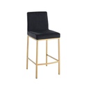 Steel and Velvet Bar Chair - Black and Gold