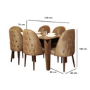 European Union wood Dining Room Set 7 pieces Brown