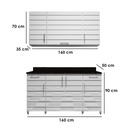 UV Full Kitchen White - 160 × 70 × 35 cm