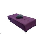 White Beech Wood and Velvet Fabric Chaise Longue - Purple