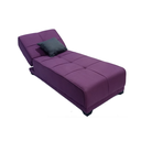 White Beech Wood and Velvet Fabric Chaise Longue - Purple