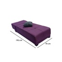 White Beech Wood and Velvet Fabric Chaise Longue - Purple